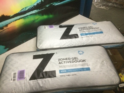 Lot of (2) Zoned Gel ActiveDough Pillows, King - Appear New  - Lot 562