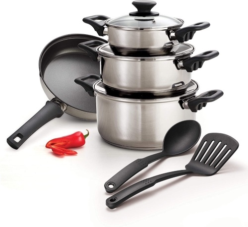 Tramontina Cookware Set Stainless Steel 9 Pc - New - Lot 566