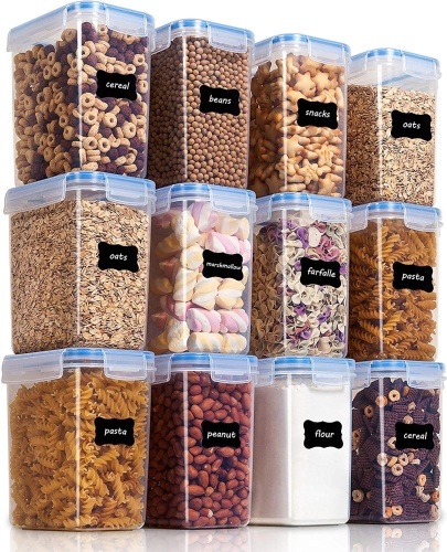 Vtopmart Airtight Food Storage Containers 12 Pieces 1.5qt, Includes 24 Labels - New   - Lot 1179