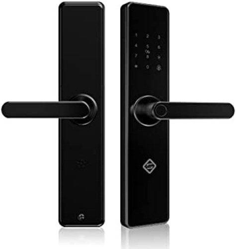 PINEWORLD Q203 Fingerprint Door Mortise Lock, with Touchscreen and RFID Cards, Reversible - Appears New  - Lot 294