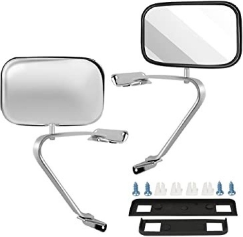 SCITOO Manual Side View Mirrors Stainless Steel Fit for 1980-1996 Ford F150 F250 F350 - New  - Lot 1073