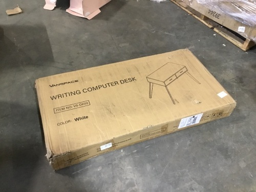 Vanspace Writing Computer Desk, White - Appears New  - Lot 403