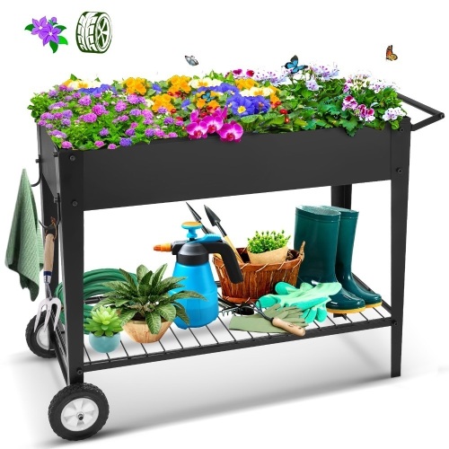 Tooca Raised Planter Box with Wheels 40" x 16" x 31.5" - Appears New  - Lot 685