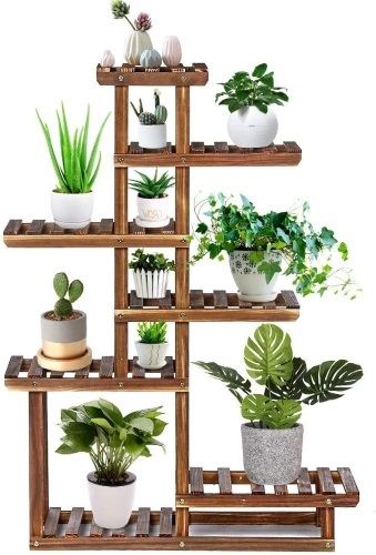 TOOCA 7 Tier Wood Plant Stand 44" - Appears New  - Lot 1079