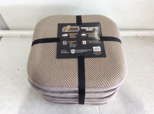 Gorilla Grip Premium Chair Pads, Beige, 16" x 16", Set of 6 - Appear New  - Lot 511