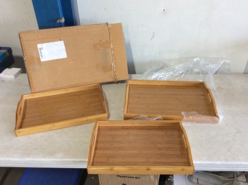 Lot of (3) Wooden Serving Trays - Appear New - Lot 178