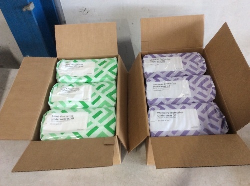Lot of (2) Cases of Protective Underwear, Mens S/M & Womens L - New - Lot 441
