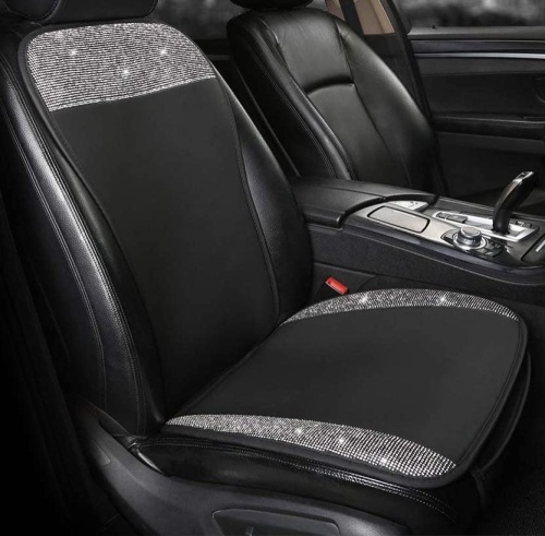 Black Panther Luxury Front Car Seat Covers with Rhinestones - Appear New  - Lot 522