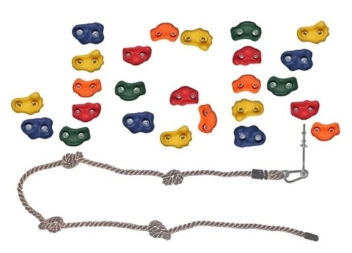 DIY Rock Climbing Hand Holds w/ Knotted Rope - Lot 463