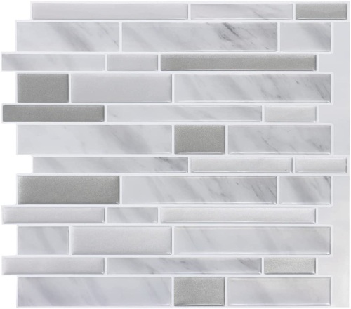 WalDecoo Marble Peel and Stick Backsplash Tiles, 10 Pack - Lot 600