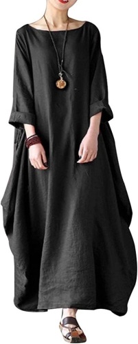 FLORHO Women's Loose Cotton Maxi Dress, 2XL - Lot 643