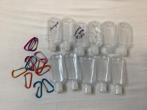 Set of 11 Mini Travel Containers & Carabiner Clips - Lot 360