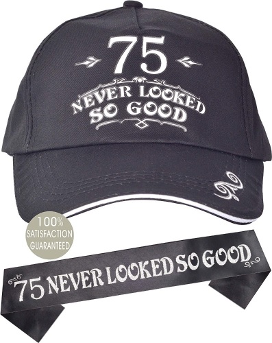 75th Birthday Hat and Sash - Lot 608