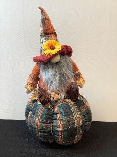 Gnome on a Pumpkin Decor - Lot 452