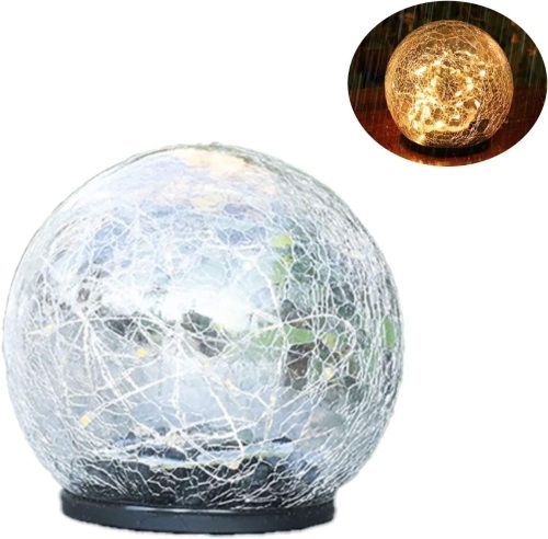 Solar Crack Glass Ball Ground Light - Lot 456
