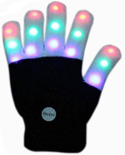 Colorful LED Finger Gloves - Lot 375
