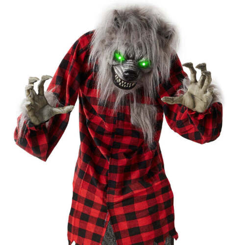 Howling Hudson Standing Animatronic Werewolf w/ Sounds, LED Eyes - 5ft - Lot 5674