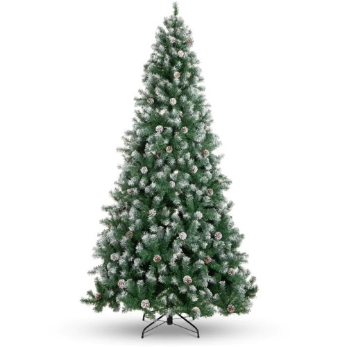 6ft Pre-Decorated Christmas Tree w/ Pine Cones, Flocked Branch Tips - Lot 6235