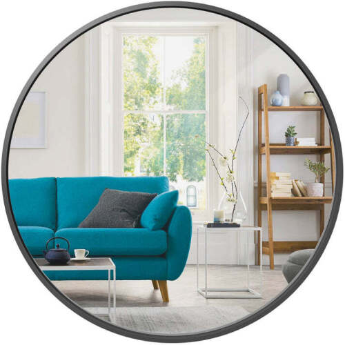 Framed Round Bathroom Vanity Wall Mirror w/ Anti-Blast Film - Lot 6248