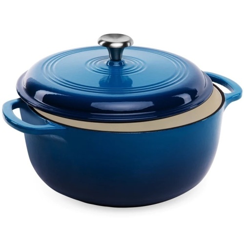 6qt Non-Stick Enamel Cast-Iron Dutch Oven Kitchen Cookware w/ Side Handles - Lot 6260