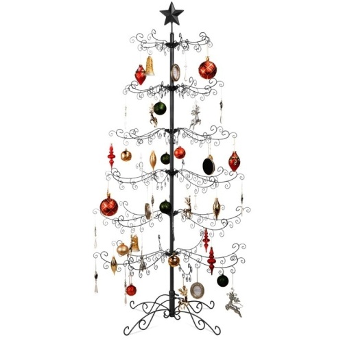 Wrought Iron Christmas Tree Ornament Display w/ Easy Assembly, Stand - 6ft - Lot 6291