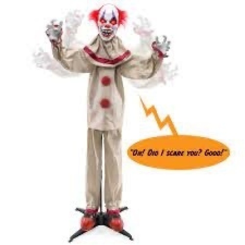 Scary Harry the Motion Activated Animatronic Killer Clown Halloween Prop - Lot 6294