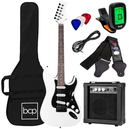 Beginner Electric Guitar Kit w/ Case, 10W Amp, Tremolo Bar - 39in - Lot 6309