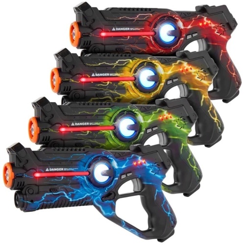 Set of 4 Infrared Laser Tag Guns for Kids & Adults w/ 4 Settings - Lot 6324