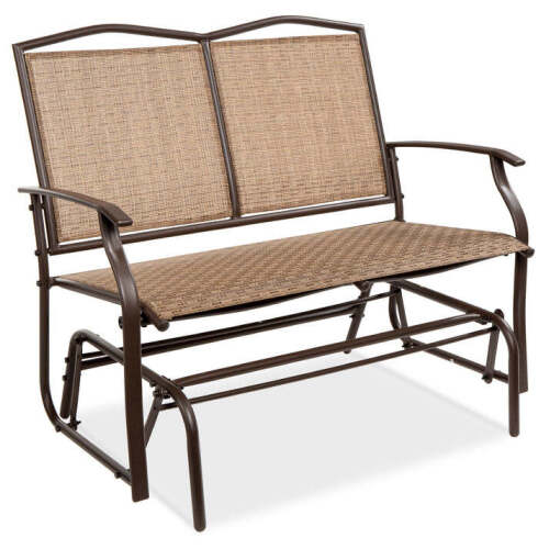 2-Person Patio Loveseat Swing Glider, Bench Rocker w/ Armrests - Lot 6357