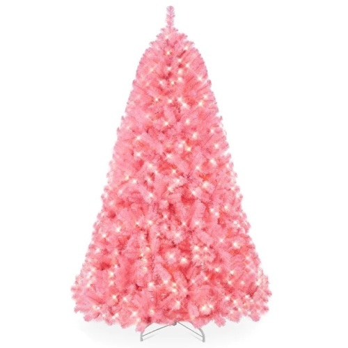 Pre-Lit Artificial Christmas Tree w/ 947 Tips, 350 Lights, Metal Stand - 6ft - Lot 6383