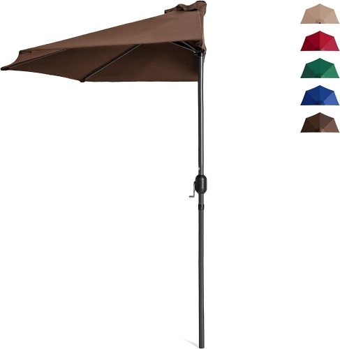 9ft Steel Half Patio Umbrella - Lot 6412
