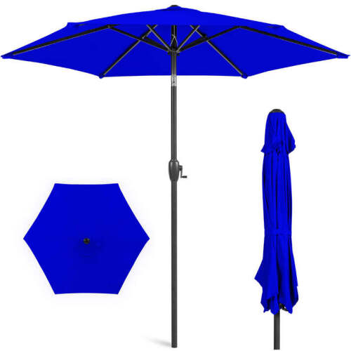 Outdoor Market Patio Umbrella w/ Push Button Tilt, Crank Lift - Lot 6417