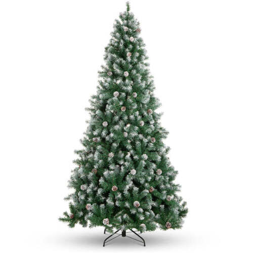 Pre-Decorated Christmas Tree w/ Pine Cones, Flocked Branch Tips - Lot 6435