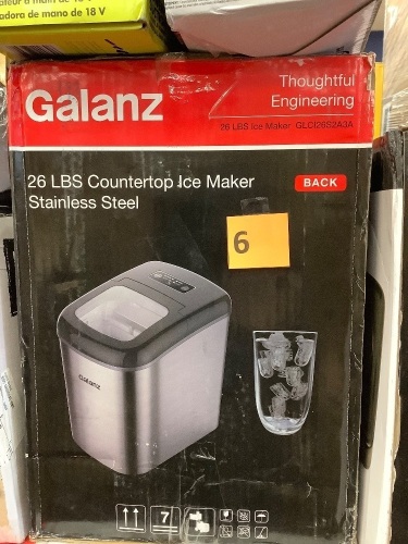 Galanz 26 lbs Countertop Ice Maker Stainless Steel - Lot 6