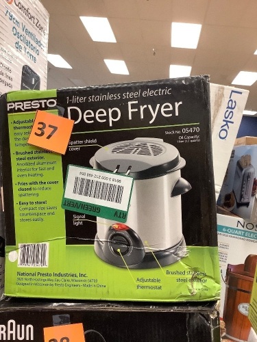 Presto 1 Liter Stainless Steel Electric Deep Fryer - Lot 37