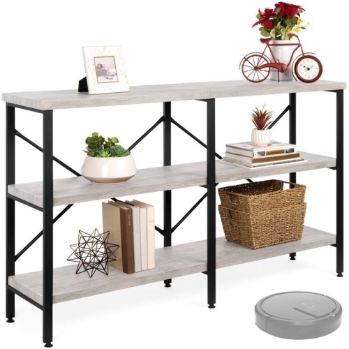 3-Tier Industrial Hallway Console Table for Living Room, Entry Way - 55in - Lot 96