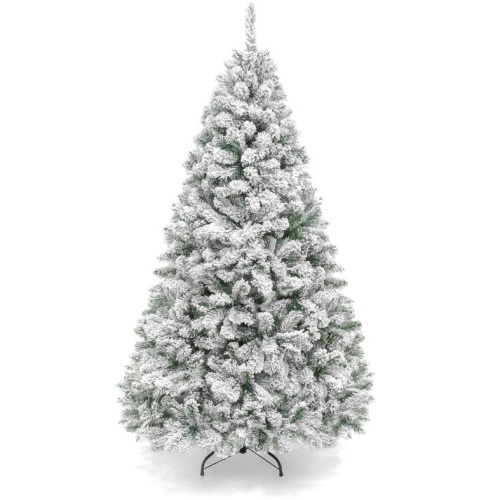 Premium Snow Flocked Artificial Pine Christmas Tree w/ Foldable Metal Base, 9ft - Lot 400