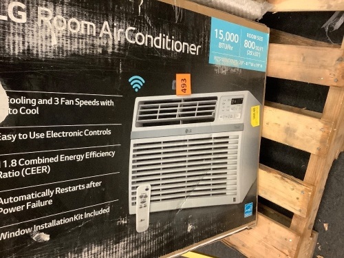 LG Electronics 15,000 BTU 115-Volt Window Air Conditioner LW1516ER with ENERGY STAR and Remote in White - Lot 493