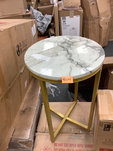 Faux Marble End Table - Lot 504