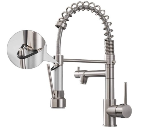 AIMADI Kitchen Faucet with Pull Down Sprayer, Stainless Steel Brushed Nickel - Lot 130
