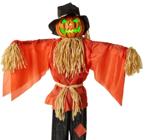 Husker The Corn Keeper Animatronic Scarecrow Halloween Decor w/ LED Eyes - Lot 157
