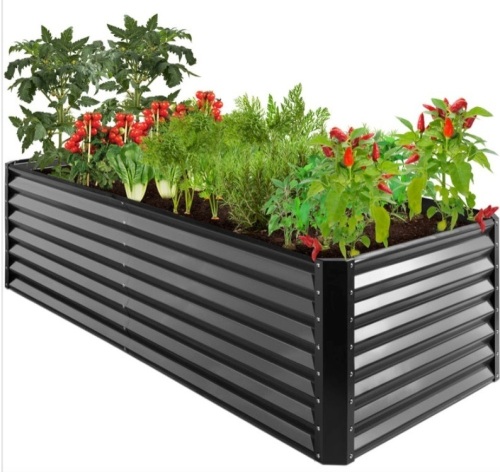 Outdoor Metal Raised Garden Bed for Vegetables, Flowers, Herbs - 8x4x2ft, Missing Hardware - Lot 194