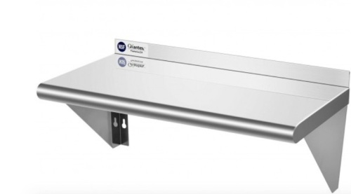 Stainless Steel Nsf Commercial Wall Mount Shelf For Kitchen And Restaurant - Lot 213