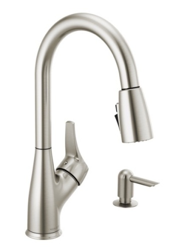 Single Handle Pull-Down Kitchen Faucet, Stainless Steel Finish - Lot 245