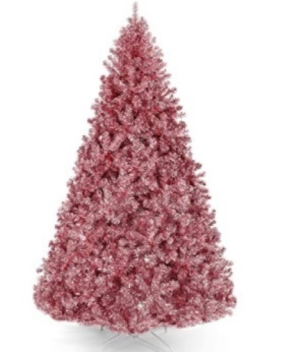 6ft Artificial Tinsel Christmas Tree w/ 1,477 Tips, Stand - Pink, E-Commerce Return - Lot 305