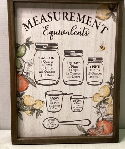 Farmhouse Decor Measurement Framed Sign - Lot 333
