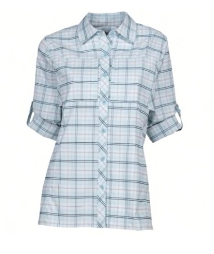 World Wide Sportsman Guide Plaid Long-Sleeve Shirt for Ladies, Cool Blue, Size Med - Lot 255