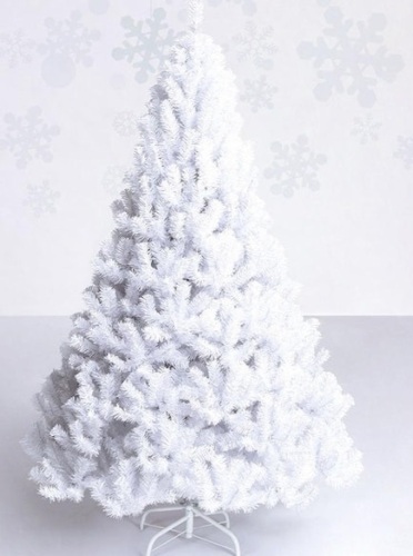 8Ft Artificial PVC Christmas Tree with Stand, White - Lot 262