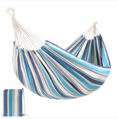 Lot of 2, 2-Person Brazilian-Style Double Hammock w/ Portable Carrying Bag, Ocean, Steel - Lot 438