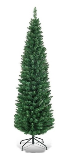 6 ft. PVC Unlit Artificial Slim Pencil Christmas Tree with Stand - Lot 502